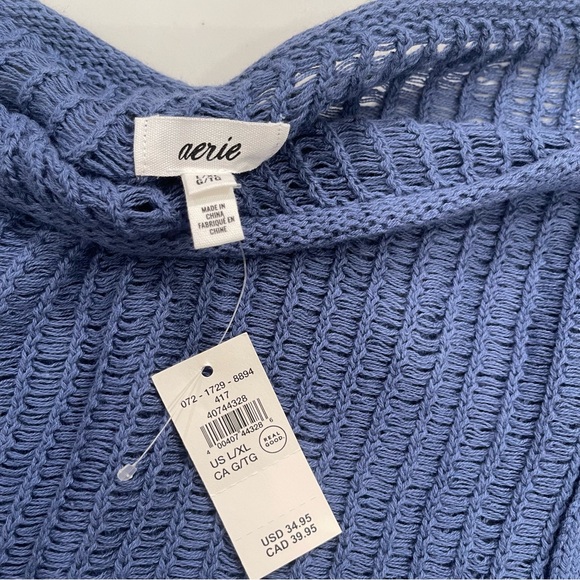 NWT Aerie Women’s Blue Knit Mesh Wrap Skirt/Cover-Up - Picture 10 of 11